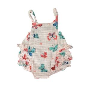 Angel Dear Pink Butterflies Muslin Romper